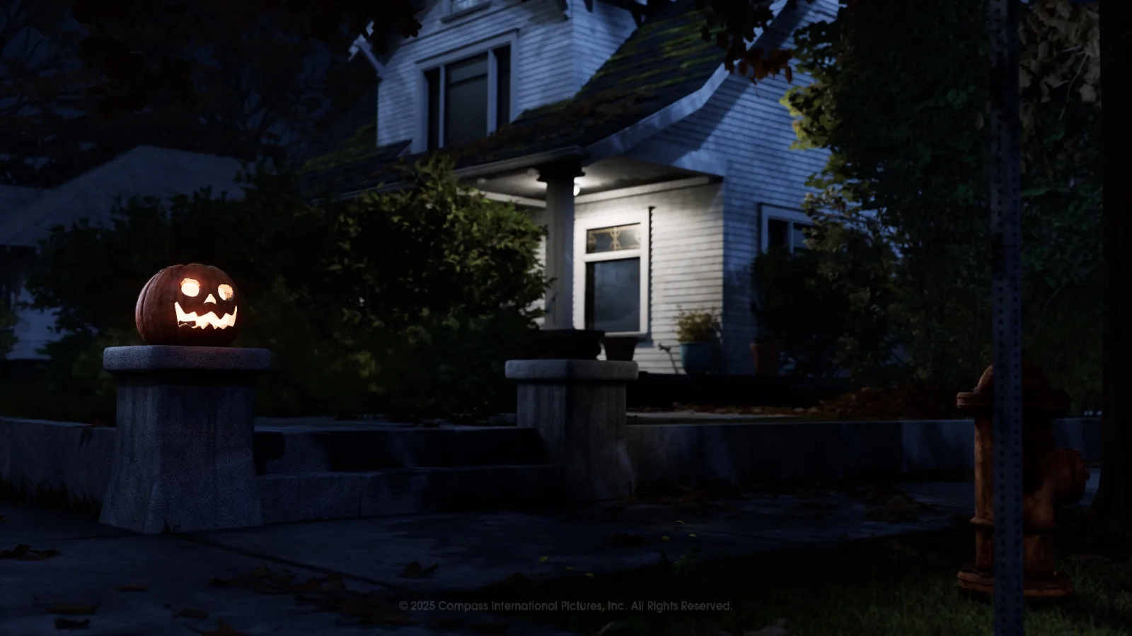 Nighttime street in Haddonfield Heights