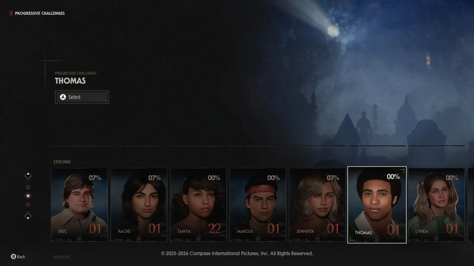 Progressive Challenges menu in Halloween: The Game
